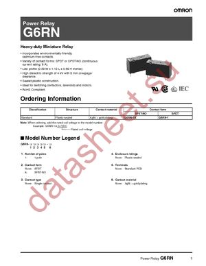 G6RN-1 DC12 datasheet  